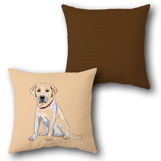 Golden Labrador Comfort Throw    Design Cushion Single (Front & Back)