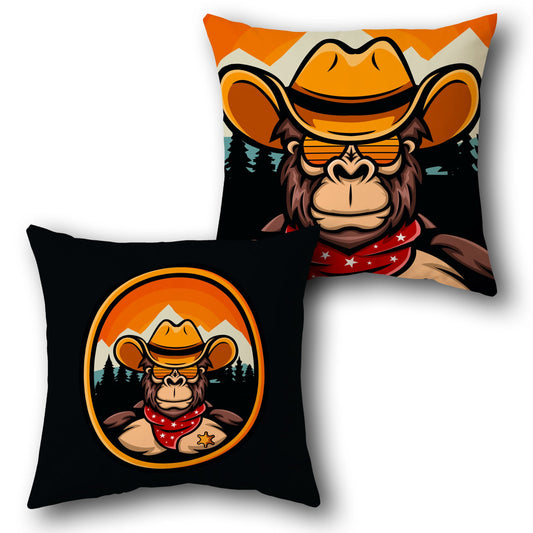 Cowboy Ape Western Vibes    Design Cushion Single (Front & Back)