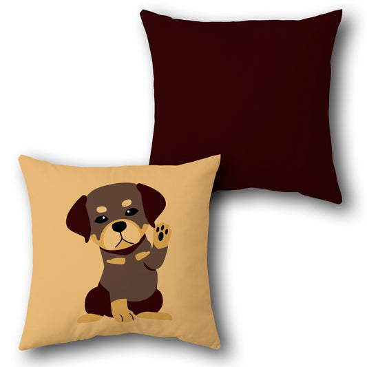 Adorable Waving Puppy    Design Cushion Single (Front & Back)
