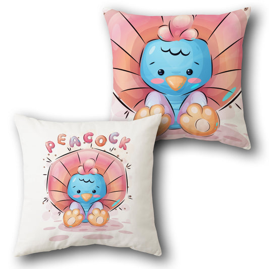  Adorable Blue Baby Peacock    Design Cushion Single (Front & Back)