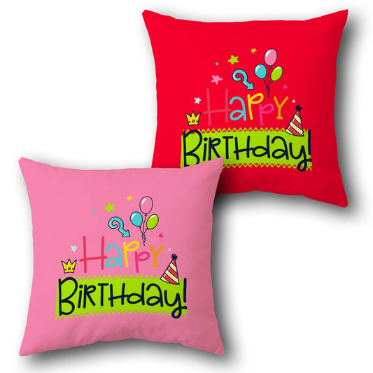 "Happy Birthday"     Design Cushion Single (Front & Back)