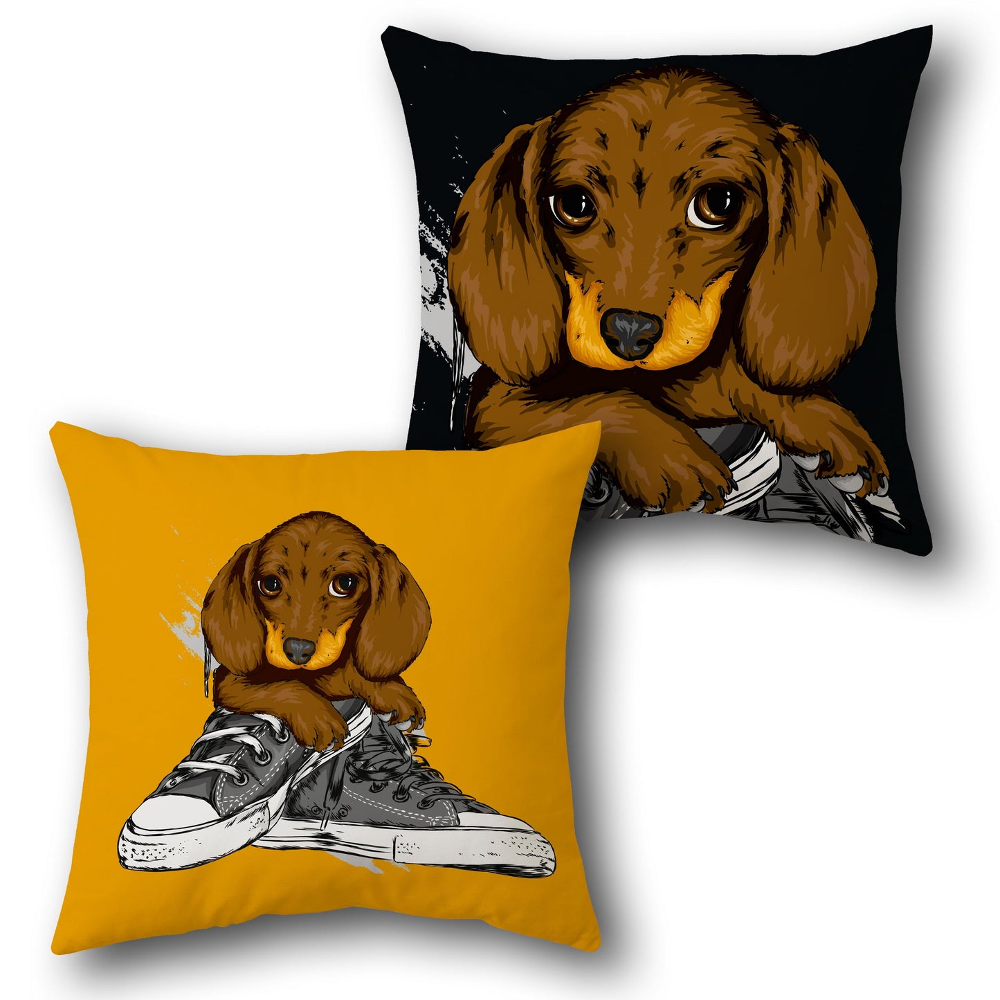 Dachshund Sneaker Buddy    Design Cushion Single (Front & Back)
