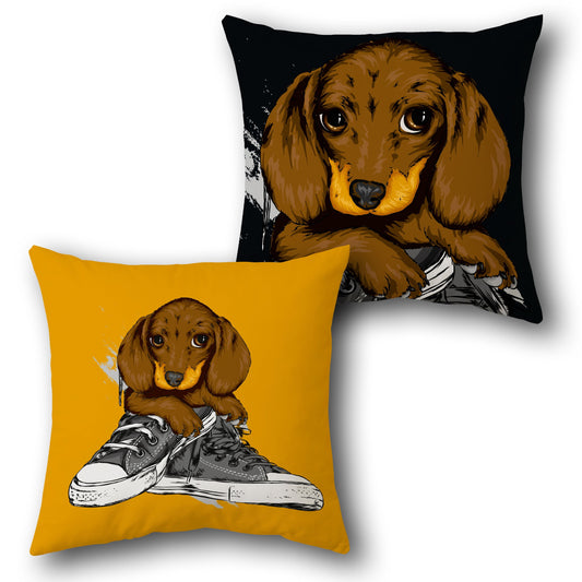 Dachshund Sneaker Buddy    Design Cushion Single (Front & Back)