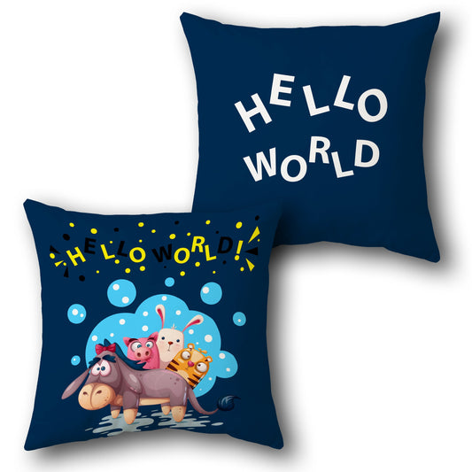 "Hello World" Animal Friends     Design Cushion Single (Front & Back)