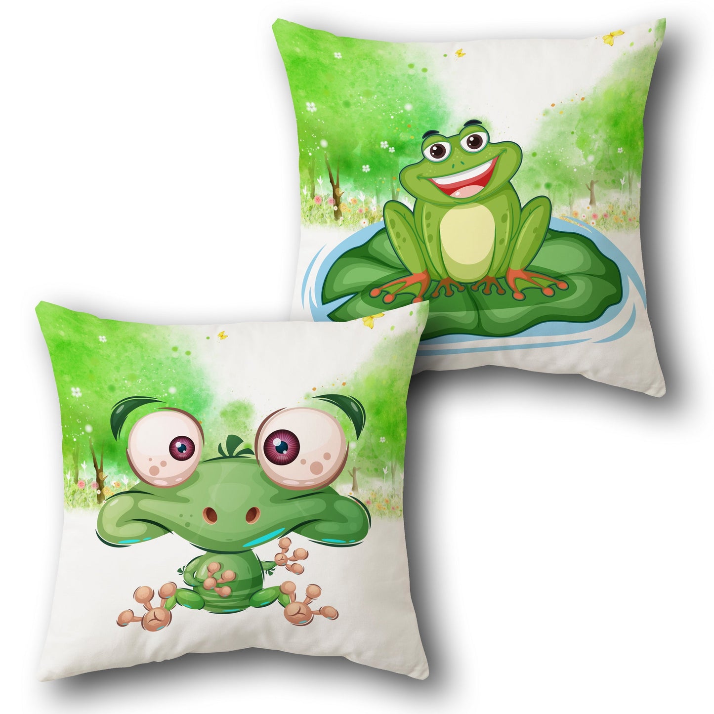 Whimsical Frogs     Design Cushion Single (Front & Back)
