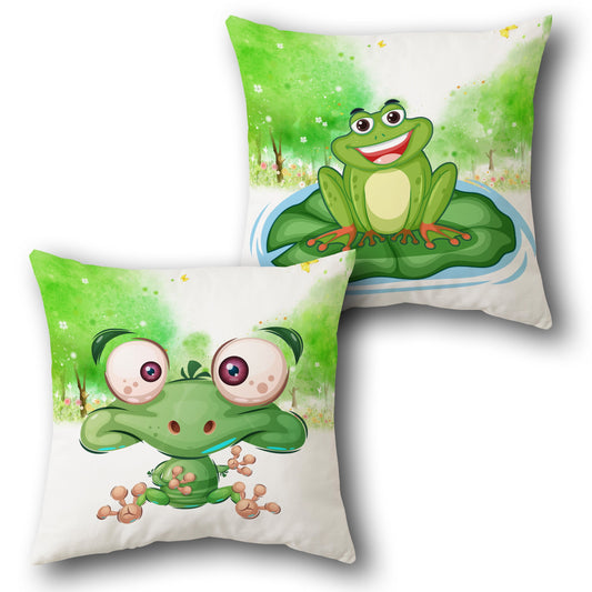 Whimsical Frogs     Design Cushion Single (Front & Back)