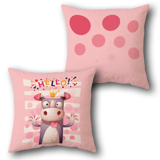 "Hello Funny Cow"     Design Cushion Single (Front & Back)