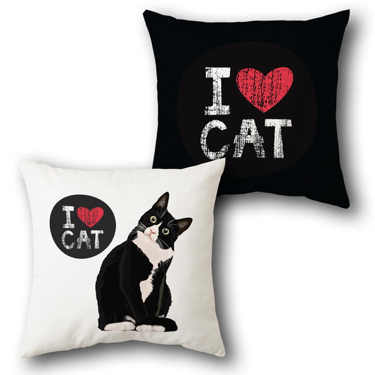I Love Cat     Design Cushion Single (Front & Back)