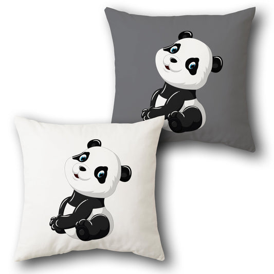 Cute Sitting Panda     Design Cushion Single (Front & Back)