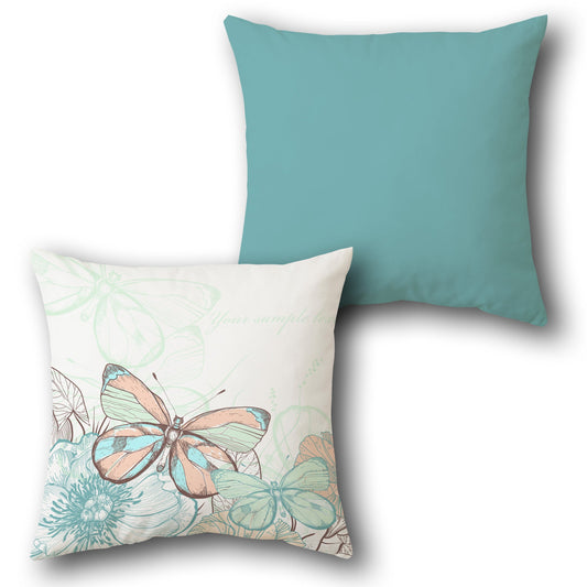 Butterfly Bloom Dual-Side     Design Cushion Single (Front & Back)