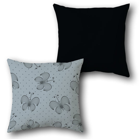 Monochrome Butterfly Elegance    Design Cushion Single (Front & Back)