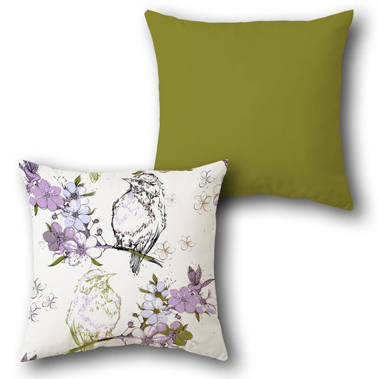 Spring Melody Bird & Blossom    Design Cushion Single (Front & Back)