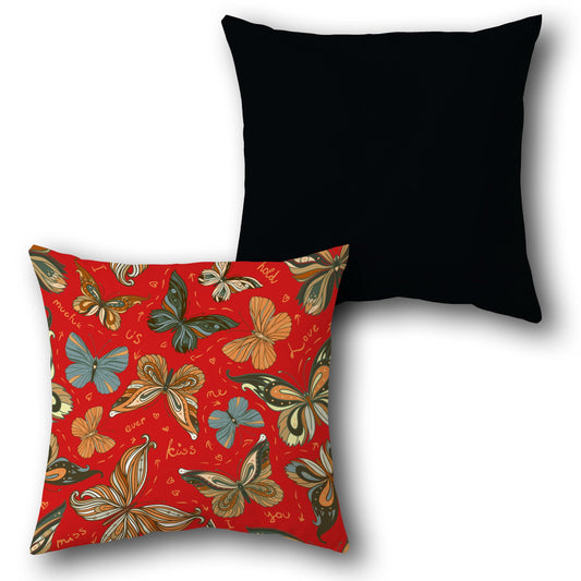 Butterfly Romance Reversible    Design Cushion Single (Front & Back)