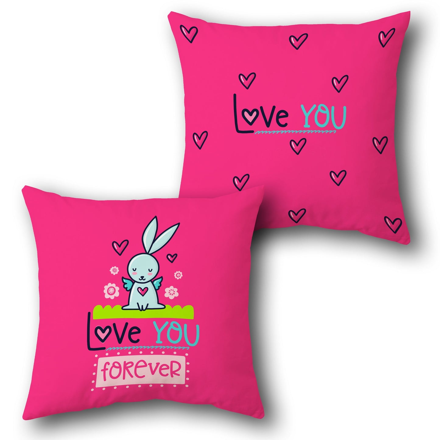 Love You Forever Bunny     Design Cushion Single (Front & Back)
