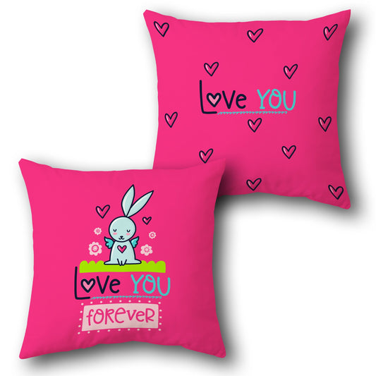 Love You Forever Bunny     Design Cushion Single (Front & Back)