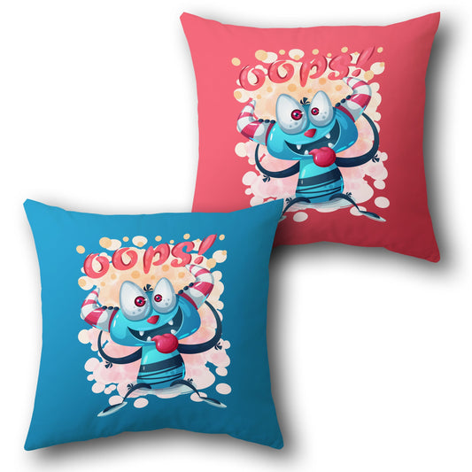 Oops! Cartoon Monster     Design Cushion Single (Front & Back)