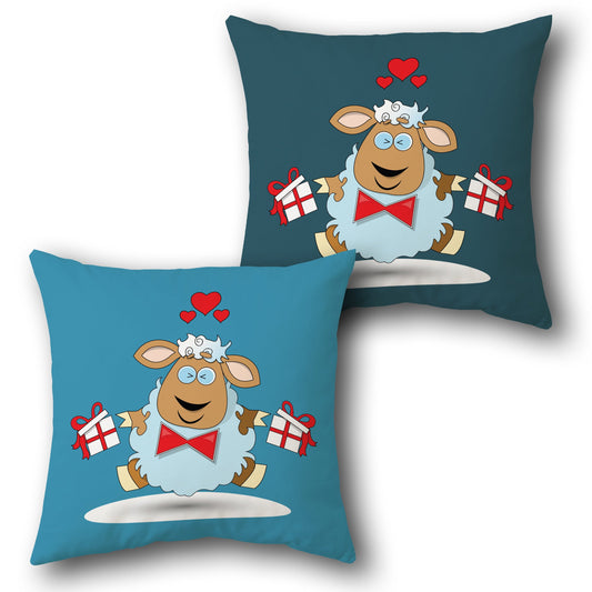 Love Gift Sheep  Duo  Design Cushion Single (Front & Back)