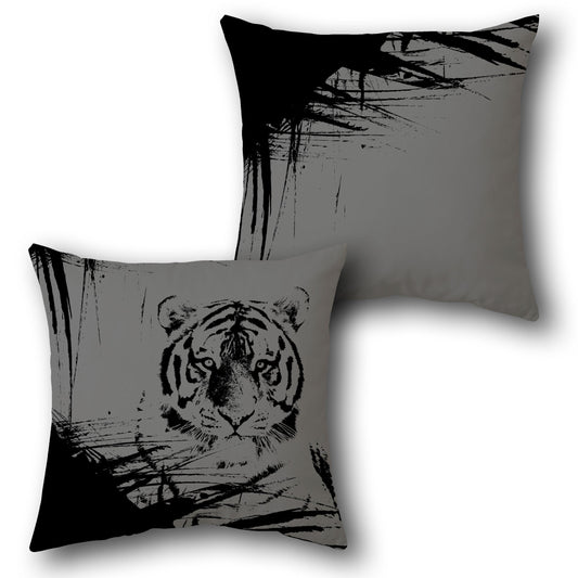 Monochrome Jungle Tiger     Design Cushion Single (Front & Back)