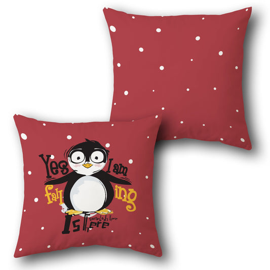 Falling Penguin     Design Cushion Single (Front & Back)
