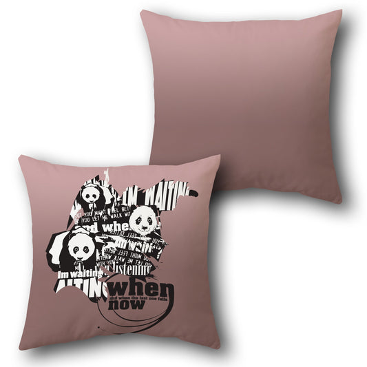 Abstract Panda Typography    Design Cushion Single (Front & Back)