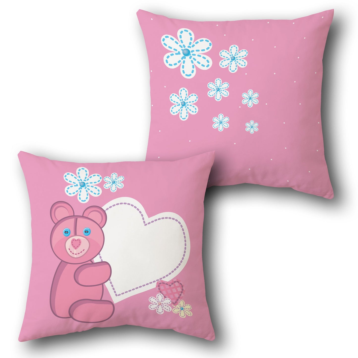 Pink Teddy Love    Design Cushion Single (Front & Back)