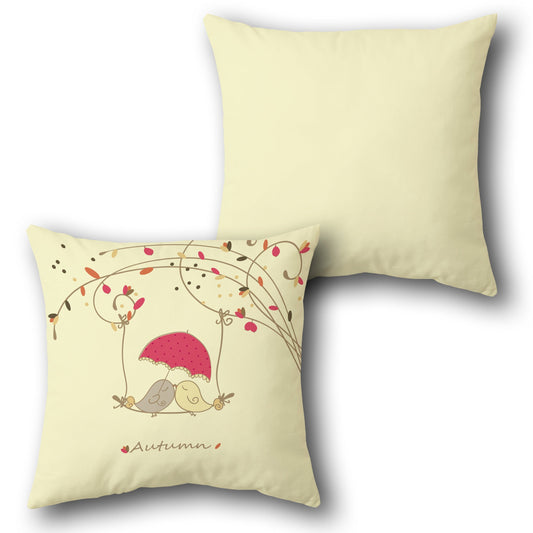 Autumn Love Birds    Design Cushion Single (Front & Back)