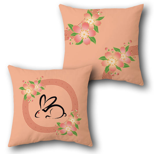 Cherry Blossom Bunny    Design Cushion Single (Front & Back)