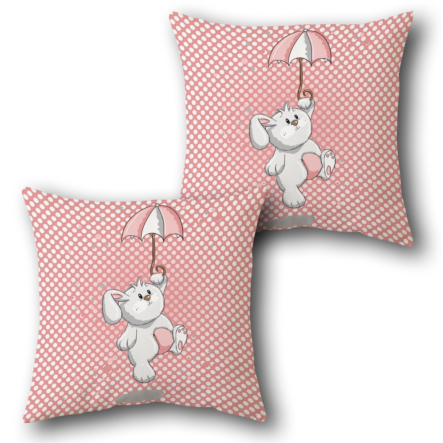 Polka Dot Bunny Umbrella    Design Cushion Single (Front & Back)
