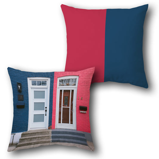 Colorful Doorway  Design Cushion Single (Front & Back)