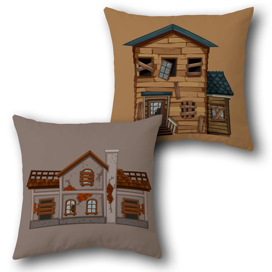 Haunted House  Design Cushion Single (Front & Back)