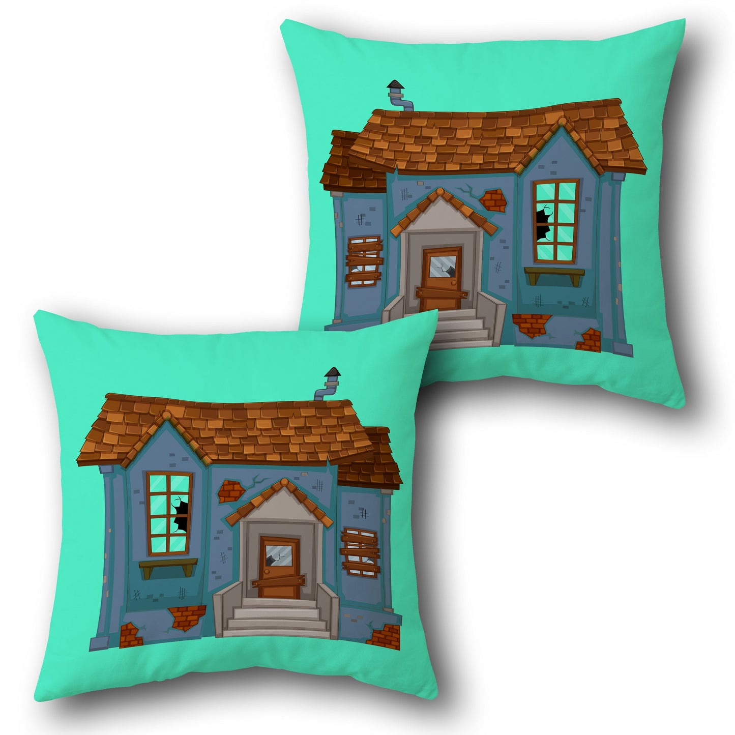 Creepy Cottage  Design Cushion Single (Front & Back)