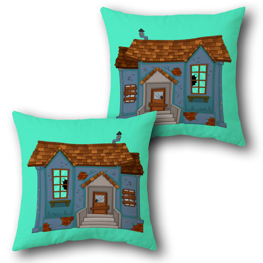 Creepy Cottage  Design Cushion Single (Front & Back)