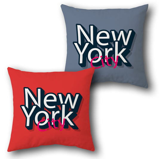 New York City Text  Design Cushion Single (Front & Back)