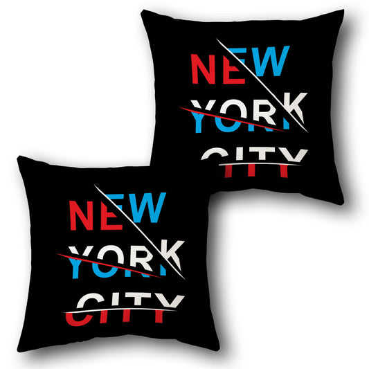 New York Vintage Stamp  Design Cushion Single (Front & Back)