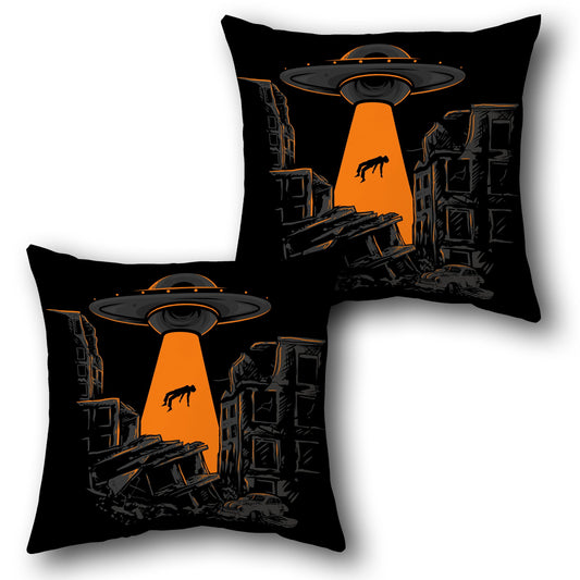 UFO Abduction  Design Cushion Single (Front & Back)