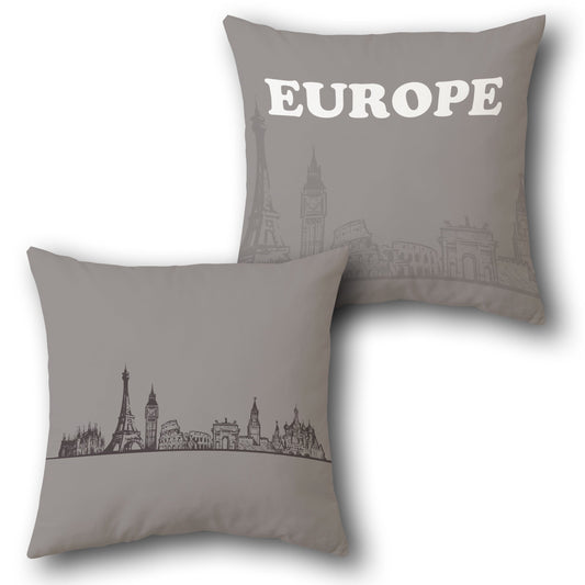 Europe Landmarks  Design Cushion Single (Front & Back)