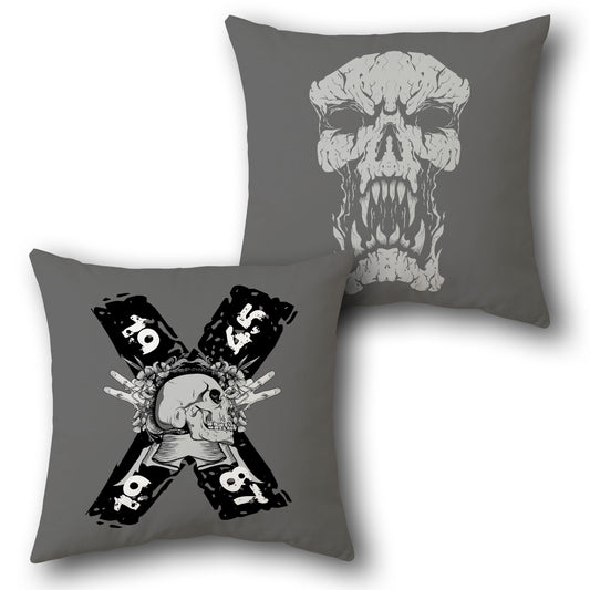 Skull Rebellion Throw   Design Cushion Single (Front & Back)