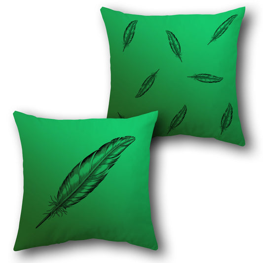 Green Feather Bliss Decorative   Design Cushion Single (Front & Back)