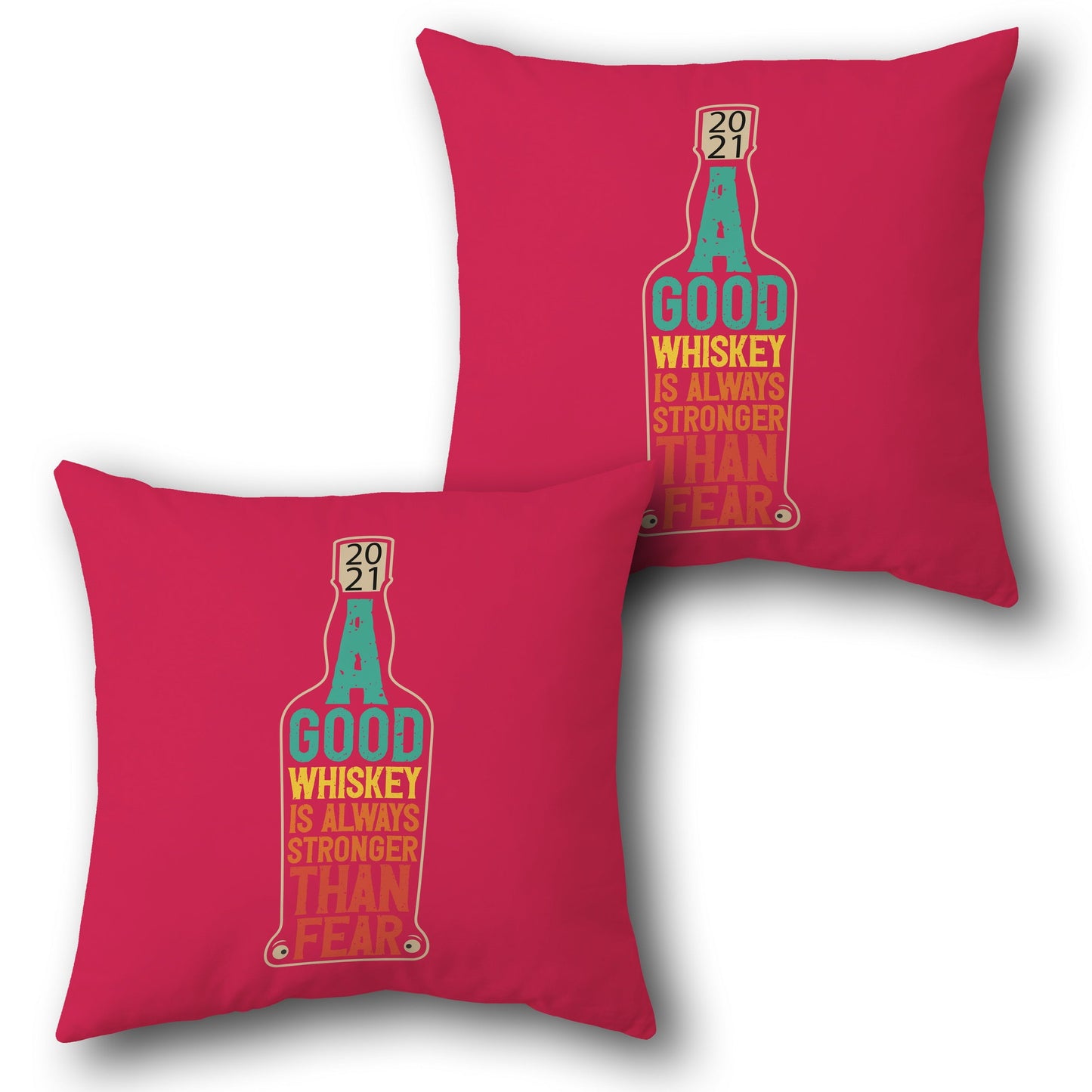 Whiskey Courage   Design Cushion Single (Front & Back)