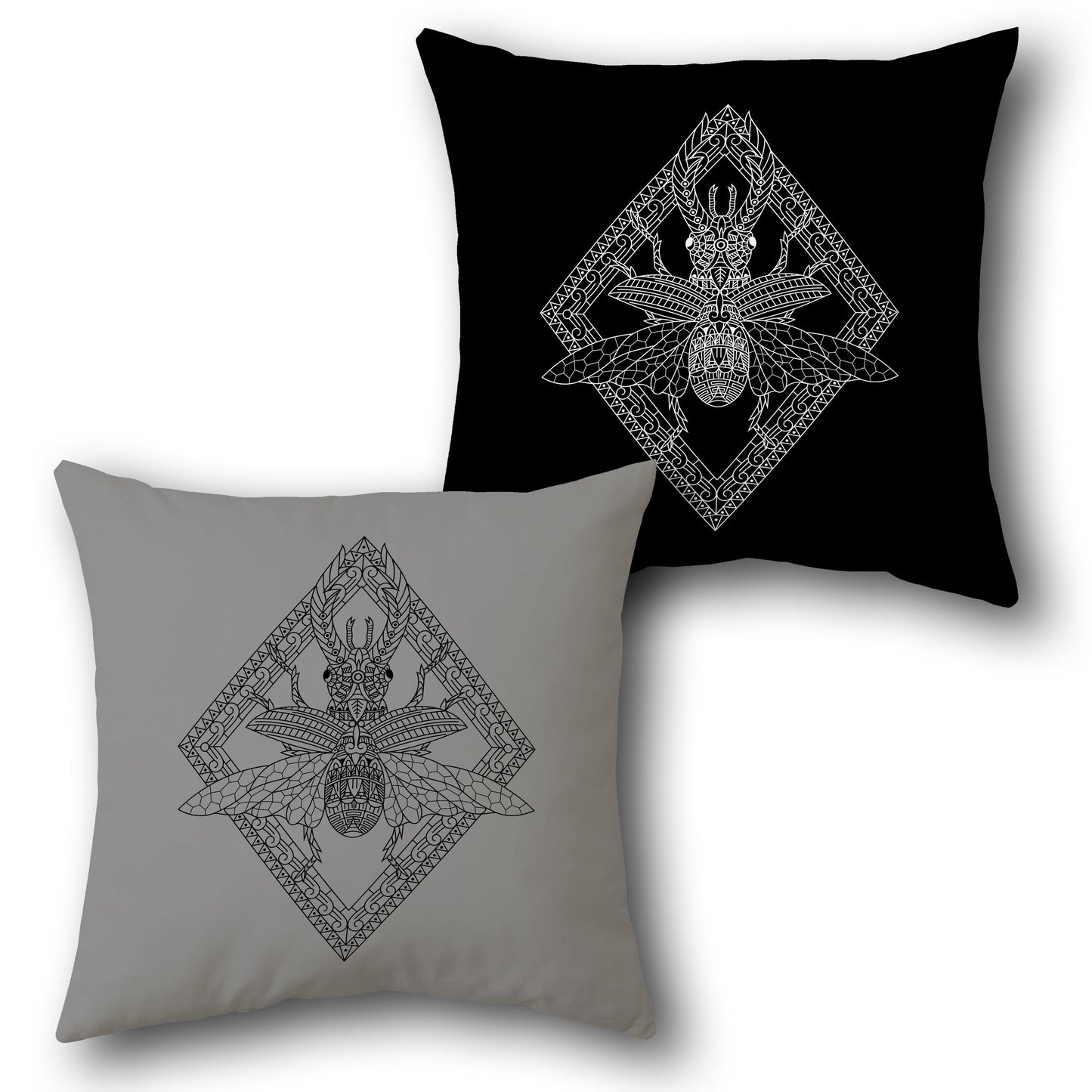 Intricate Beetle   Design Cushion Single (Front & Back)