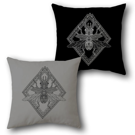 Intricate Beetle   Design Cushion Single (Front & Back)