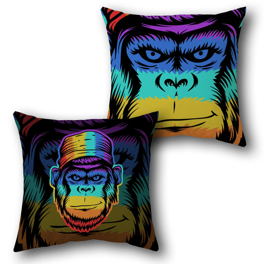 Vibrant Gorilla   Design Cushion Single (Front & Back)