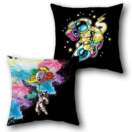 Cosmic Vibes Astronaut   –  Design Cushion Single (Front & Back)