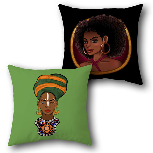 Afro Heritage Art Cushion (Single Piece | Front & Back Design)