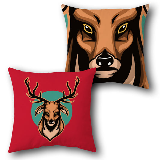 Royal Stag Cushion (Single Piece | Front & Back Design)