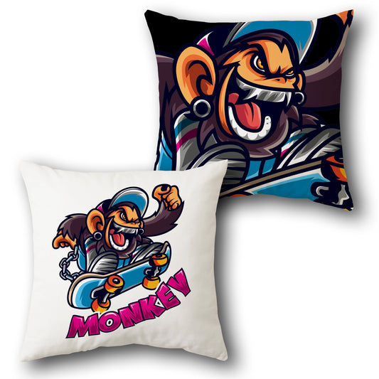 Skater Monkey Cushion (Single Piece | Front & Back Design)
