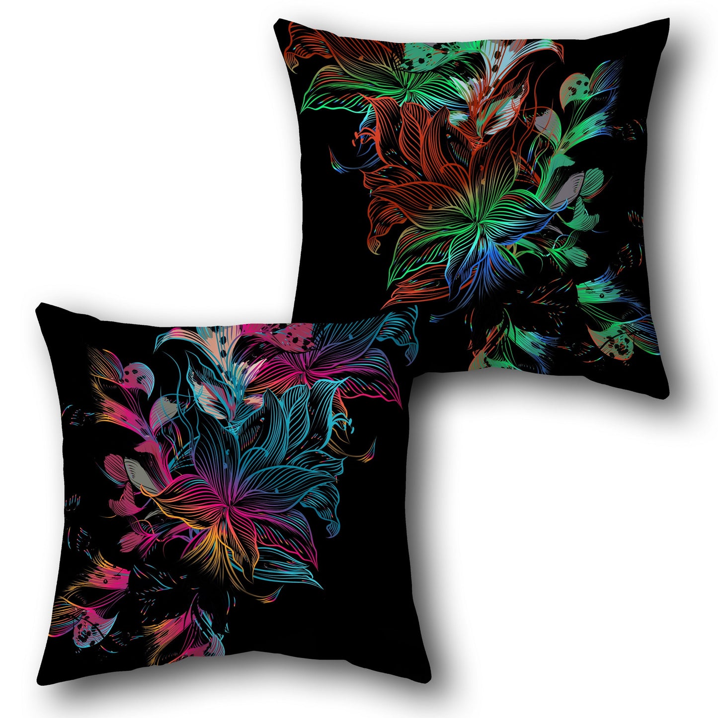 Neon Floral Cushion (Single Piece | Front & Back Design)