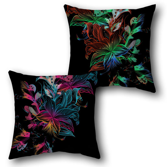 Neon Floral Cushion (Single Piece | Front & Back Design)