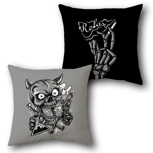 “Relaxed Chaos” Reversible Cushion (Grunge Humor | Devilish Chill Design)