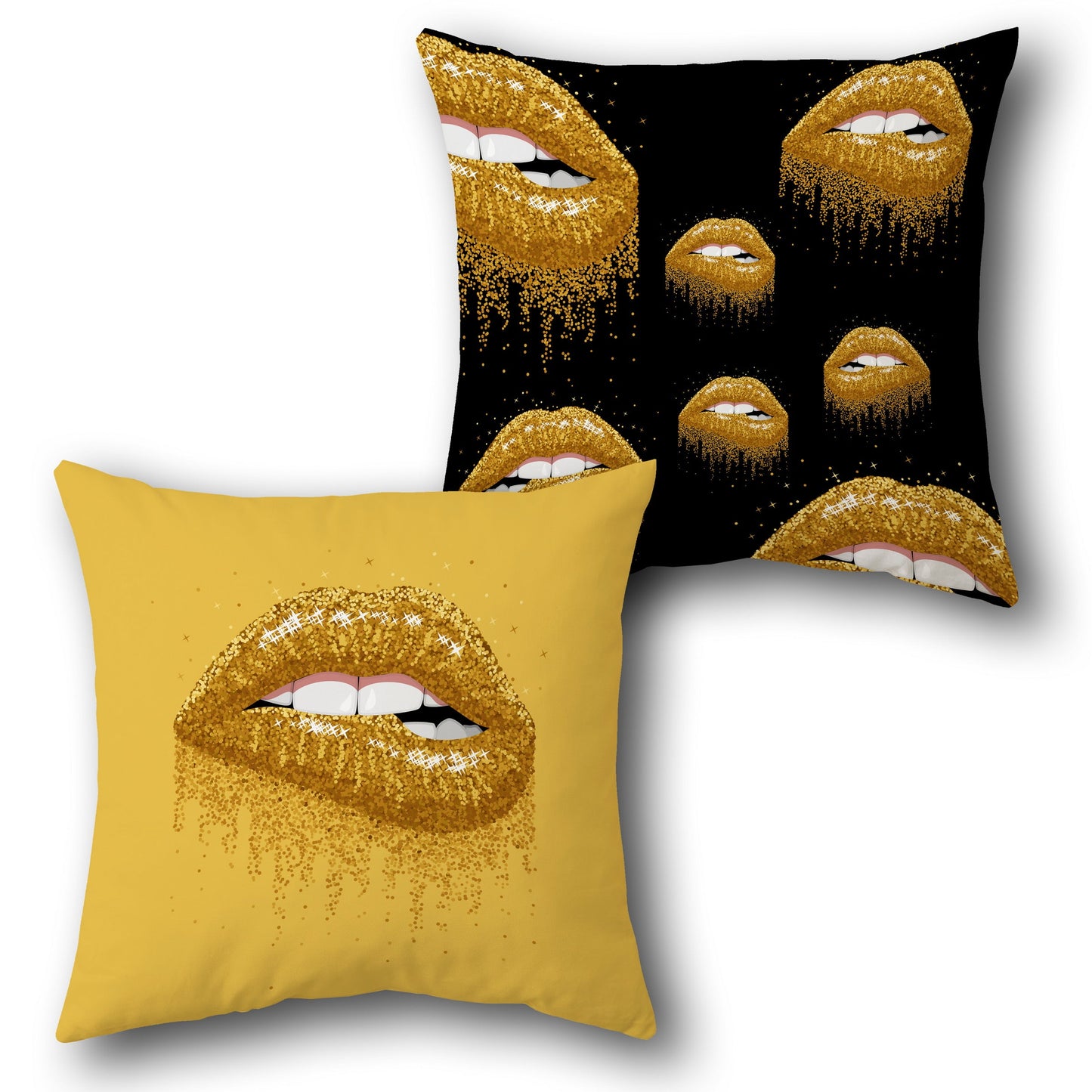 “Golden Kiss” Reversible Cushion (Glam Drip | Midnight Sparkle Edition)